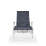 Front view of marine grade polymer and sling chaise lounge