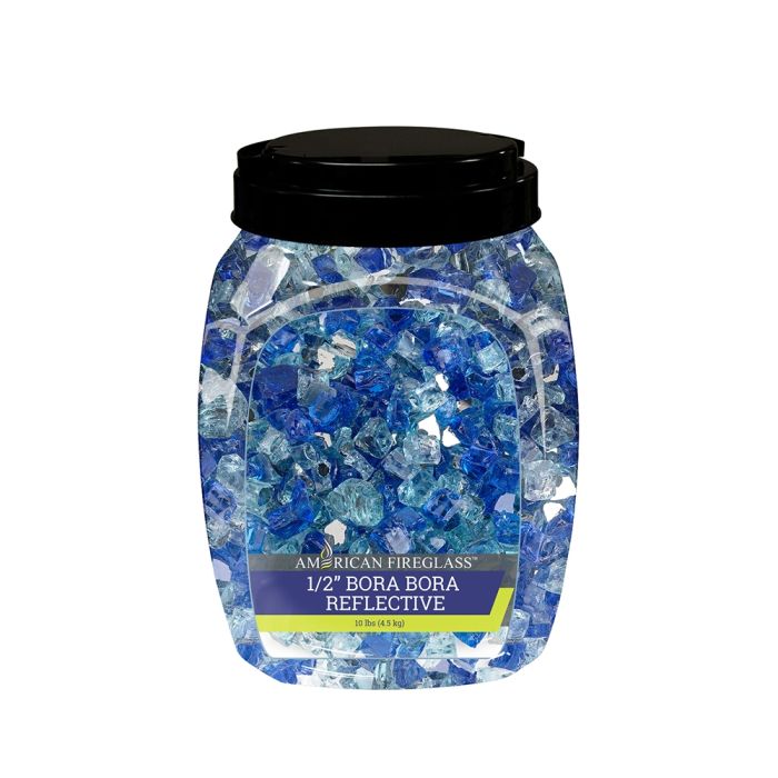 10 Pound Jar of 1/2" Fire Glass Shards