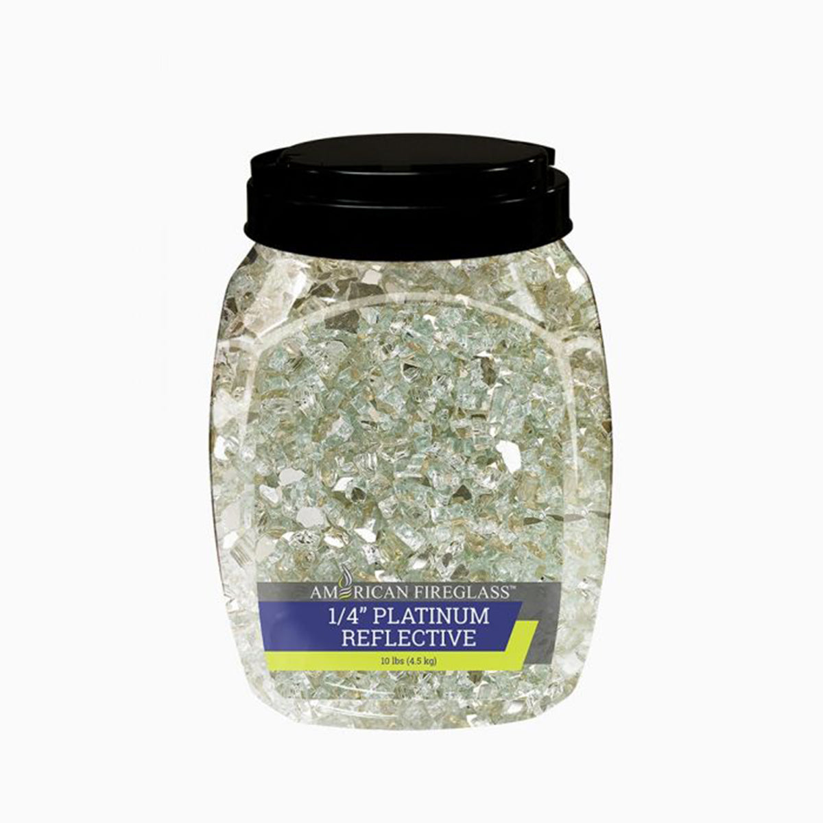 10 Pound Jar of 1/4" Fire Glass Shards