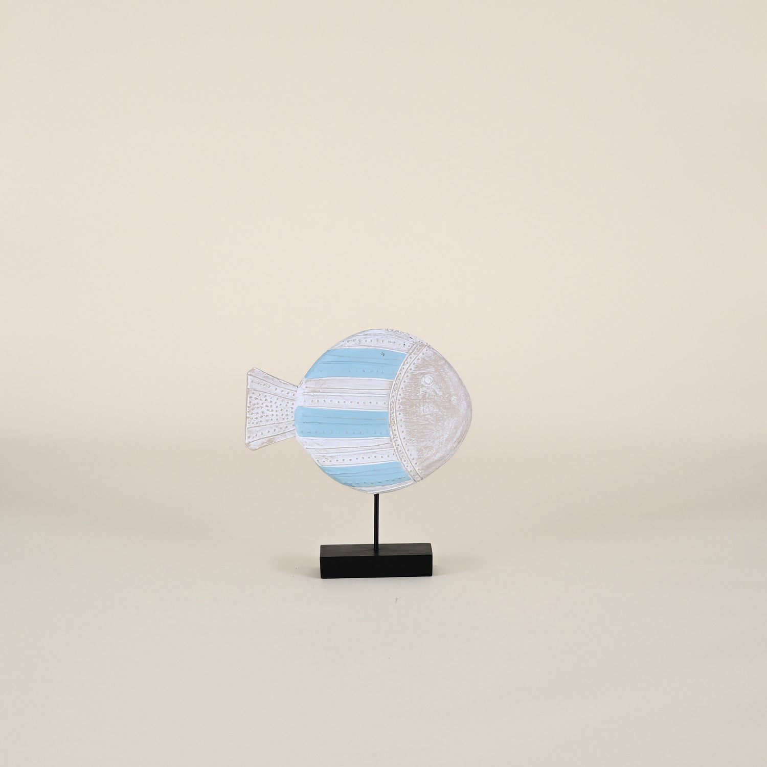 Striped Fish with  Neutral Colors on Black Base