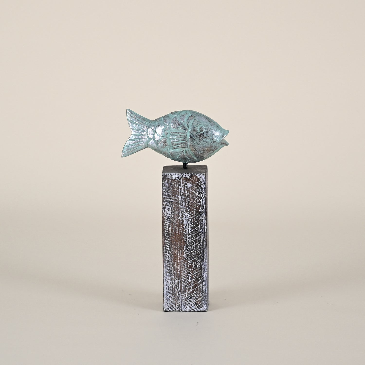 Blue Fish on Square Pillar