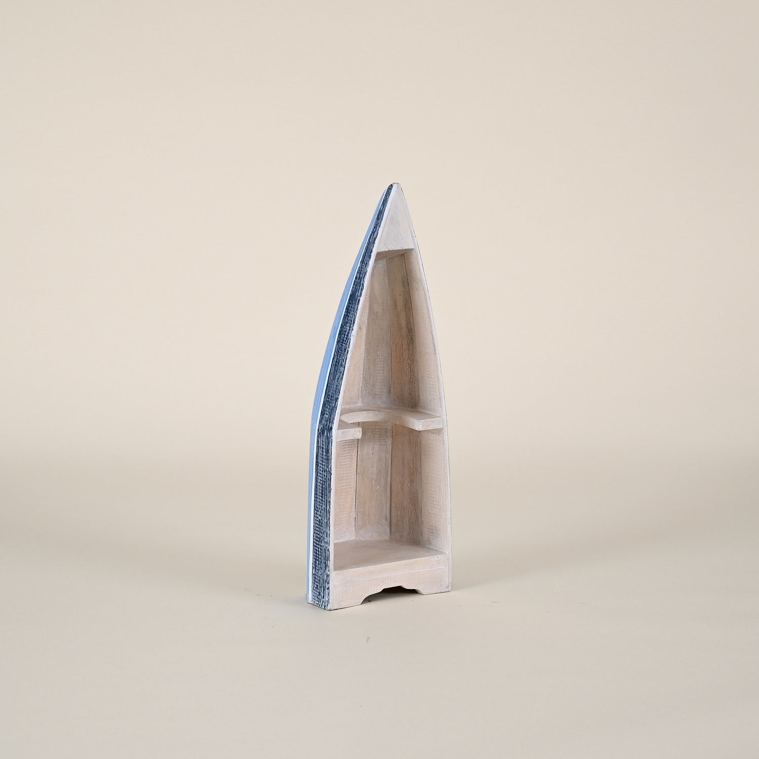 Blue & White Sail Boat Wine Holder