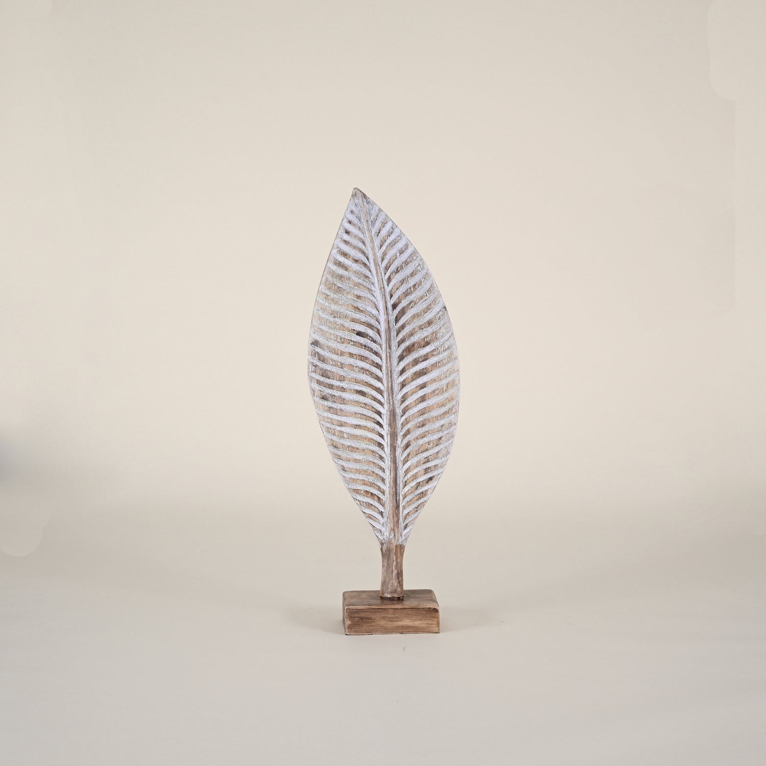 Dark Wood Leaf on Stand